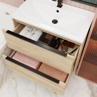 Тумба под раковину La Fenice Tesoro FNC-01-TES-DNN-80-2 Дуб небраска натуральный 80 см